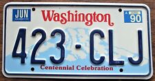 WASHINGTON Centennial License Plate 1990 #423-CLJ - Classic Licensing??? picture