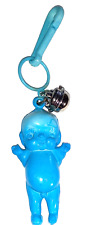 Vintage 1980s Plastic Charm Blue Kewpie Doll Boy Baby For Clip On Retro Necklace picture