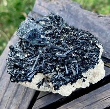 Shiny Terminated BLACK TOURMALINE & FELDSPAR Crystal Mineral - Erongo, NAMIBIA picture