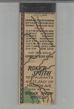 Matchbook Cover Roger Smith Restaurants New York City, NY picture