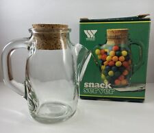 VTG Wheaton Snack Nut Candy Server Glass Pitcher Snub Spout Cork W/ OG Packaging picture