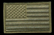 Woodland Style American Flag EMROIDERED IRON ON 3 INCH PATCH  picture