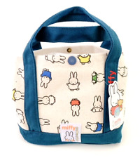 New Miffy Rabbit Khaki Blue Canvas Shoulder Top Handle Tote Shopping Bag School picture