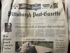 Friday, April 27, 2012 volume number 85 Pittsburgh Post Gazette newspaper picture