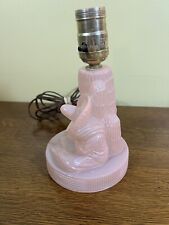 Unusual Vintage Pink Glass Southwestern Man Cactus Lamp MCM Unsigned picture