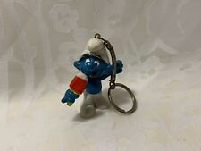 Vintage Keychain 1979 Smurf Eating Ice Cream Figure Keychain PVC Hong Kong picture