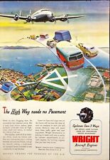 1945 Wright Aircraft Engines Cyclones Saves 3 Ways Paterson NJ Vintage Print Ad picture