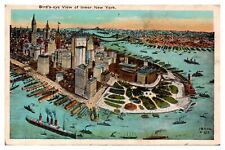 Bird's Eye View of lower New York City NY Aerial View Postcard picture