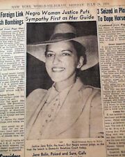 First African American 1st Black Woman JANE BOLIN 1st Day a Judge 1939 Newspaper picture
