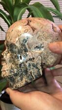 Large Rhodochrosite and Pyrite Skull carving 4lbs 1.5oz picture