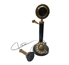Old Retro Style Brass Candle Stick Designer Rotary Dial Working Telephone/Home picture