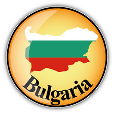 Bulgaria Map Flag Glossy Label Car Bumper Sticker Decal 5'' x 5'' picture
