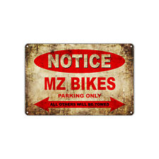 MZ Motorcycles Parking Sign Vintage Retro Metal Decor Art Shop Man Cave Bar picture