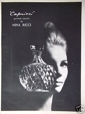 1963 CAPRICCI SUCC`S PERFUME PRESS ADVERTISEMENT BY NINA RICCI - ADVERTISING picture