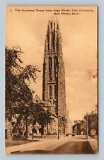 New Haven CT, Yale University Harkness Tower Connecticut c1924 Vintage Postcard picture