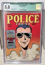 Police Comics #33 (1944) CGC 5.0 Qualified - Plastic Man Quality Comics picture