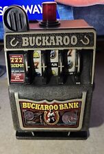 Vintage Buckaroo Piggy Bank Coin Slot Machine & Coin Cups - Las Vegas Tested picture