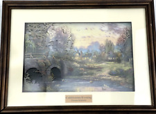 Thomas Kinkade Cobblestone Evening Die Cut Dimensional 3D Framed 12.5 x 9.5 in picture
