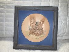 Vtg. 88’ Signed Handmade/Handpainted Baby Fawn under Tree Picture Made of Chalk picture