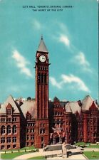Historic City Hall Building & Clock Tower Ontario Canada DB Postcard picture