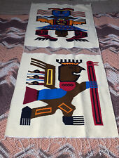 Hand Woven Wool Inca Aztec Peruvian Indian Ecuadorian Woven Panel Rug Wall Decor picture