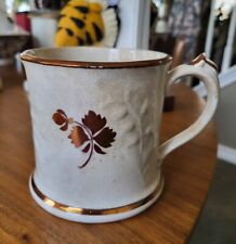 Antique Ironstone Stained Crazing Tea Leaf Lily of Shave Mug Anthony Shaw 1850's picture