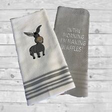 Shrek’s Donkey In The Morning Waffles Embroidered Kitchen Towels TinksTreasurez picture