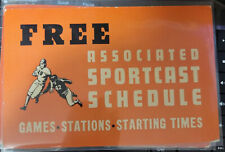 Vintage 1940s Associated Gas Station Sportcast Schedule Advertising Display Card picture