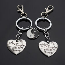 2pc Set - Heart Mother & Daughter Friends Forever Yin Yang Keychain - Mom Gift picture