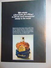 1965 First Made for a King CROWN ROYAL Whisky Most Exceptional  art print ad picture