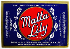 Lily Foods by Eagle Brewing  MALTA LILY beer label NY 12 oz picture