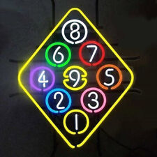 9-Ball-Rack-Billiards Neon Sign Light 19x15 Real Glass Bar Game Room Wall Decor picture