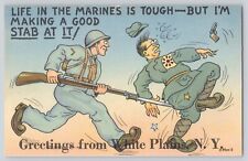 Postcard New York White Plains Comic Marine WW2 Propaganda Anti Hirohito picture