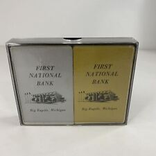 Vintage First National Bank Big Rapids Michigan Playing Cards picture
