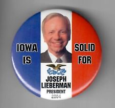 Joe Lieberman 2004 Presidential Campaign Button 2 1/4