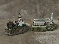 Lot Of 2 Danbury Mint Lost Alcatraz Island Light & Alcatraz Island Lighthouse picture