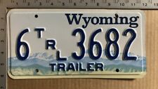 1994 Wyoming trailer license plate 6 3682 Carbon vintage RV 12916 picture