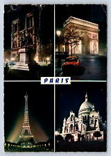 Vintage Postcard Paris Notre Dame L’Arc de Triomphe Tour Eiffel picture