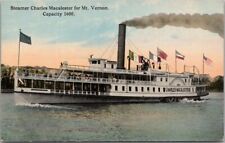 c1910s Paddlewheel Steamship Postcard 