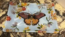 Vintage Butterfly Glass Tray Trinket Ashtray Dish 6