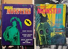 horror film magazine 2x lot MODERN MONSTERS 1966 June April #1 #2 Batman Dracula picture