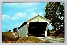 Preble County OH-Ohio, Beam Covered Bridge Over Elkhorn Creek, Vintage Postcard picture