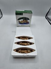 Vintage Dept 56 Village Accessories Wooden Canoes Christmas Town Lake Paddle Fix picture