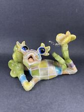 Vintage KoKo Originals Athena Boulgaride Multicolored Frog w Butterfly 2002 picture