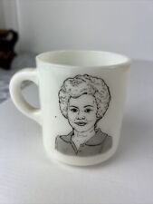 Vtg White Milk Glass MOM You're Greatest Coffee Tea Cup Mug Portrait Sketch picture