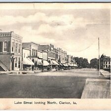 c1900s Clarion, IA Downtown North Lake Street Litho Photo Postcard Main St A84 picture