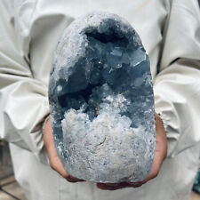 7.6lb Large Natural Blue Celestite Crystal Geode Quartz Cluster Mineral Specime picture