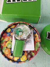 2008 Avon M&M s Candy Watch Analog New in Box and Tin Green M&Ms picture