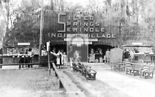 Entrance To Silver Springs Seminole Indian Village Florida FL Reprint Postcard picture