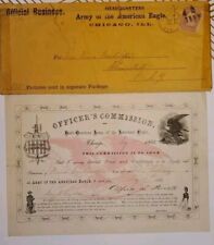 1865 CIVIL WAR OFFICER'S COMMISSION To Captain DOCUMENT RARE w Orig Envelope picture
